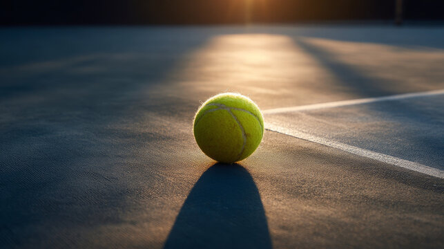 Tennis point. A tennis ball that hits the line earns a point. sports game, competition and great pastime for a healthy lifestyle