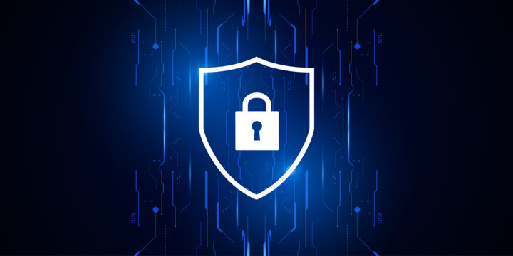 Cyber security technology concept , Shield With Keyhole icon , personal data , vector illustration.	
