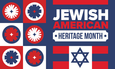 Obraz premium Jewish American Heritage Month. Celebrated annual in May. Jewish American contribution to the history United States. Star of David. Israel symbol. Poster, card, banner and background. Vector