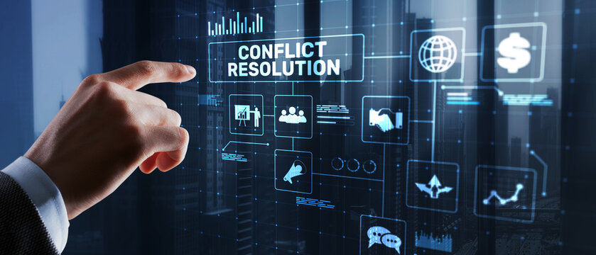 Conflict Resolution Concept Visualizing Dialogue Mediation and Leadership Decisions