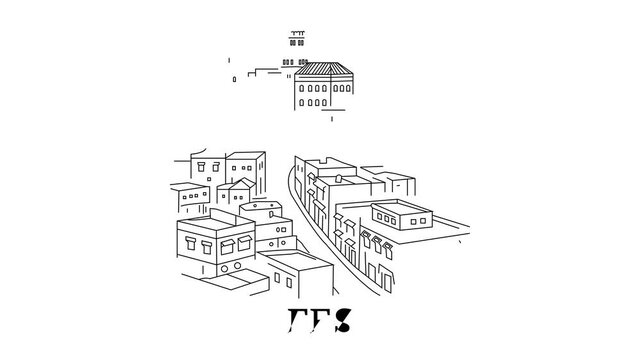 Animation Of Fes City Line Draw Simple Minimalist
