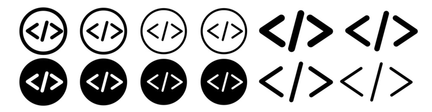 Code vecor icon set. Stock vector illustrator. EPS 10