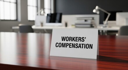 Workers Compensation Sign on Office Desk