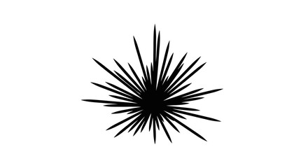Fototapeta premium A minimalist black starburst design on a white background is visually striking.