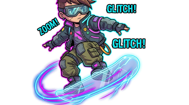 Futuristic Character with Glowing Blue Effect.