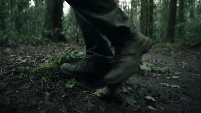 Man exploring the amazon rain fores deep in the jungle the image shows a unexplored an untouched region.