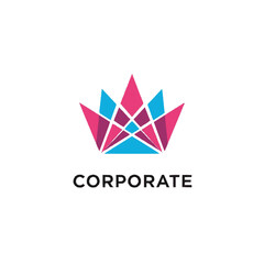Obraz premium Corporate Logo Design with Crown Symbol.