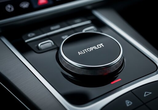 Black autopilot dial with silver trim control knob
