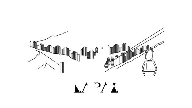 Animation Of La Paz City Line Draw Simple Minimalist