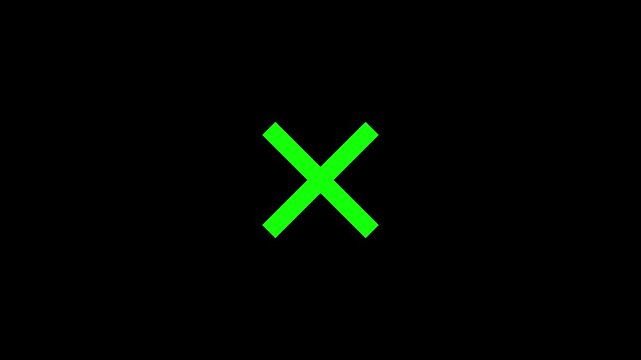 Cross mark animated icon for cancel command and wrong selection