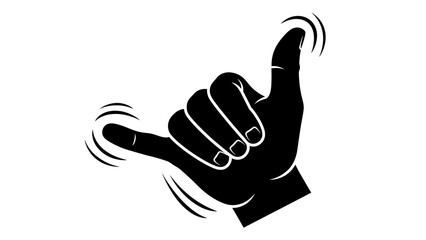 Shaka Hand Gesture Silhouette, Hang Loose Sign, Surfing Symbol, Aloha Spirit © ISLAH