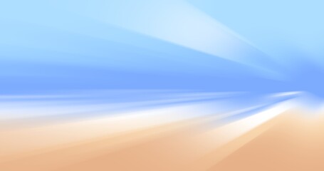 Horizontal motion blur background depicting a fast coastal view. Dynamic abstract sky and sand gradient for travel and speed themes © Wahyu