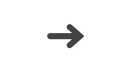 Black Right Arrow Icon on White Background.