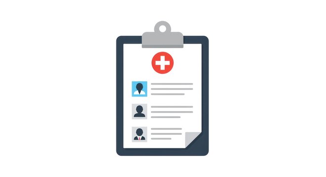 Medical Report Clipboard with Health Information.