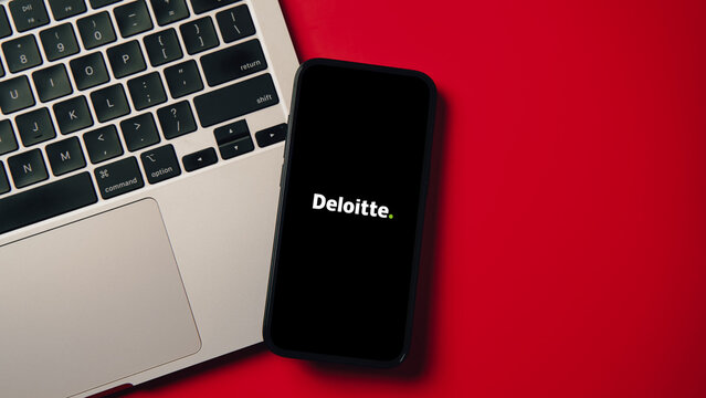 Deloitte logo displayed on a smartphone screen &ndash; Delhi, India &ndash; June 04, 2025