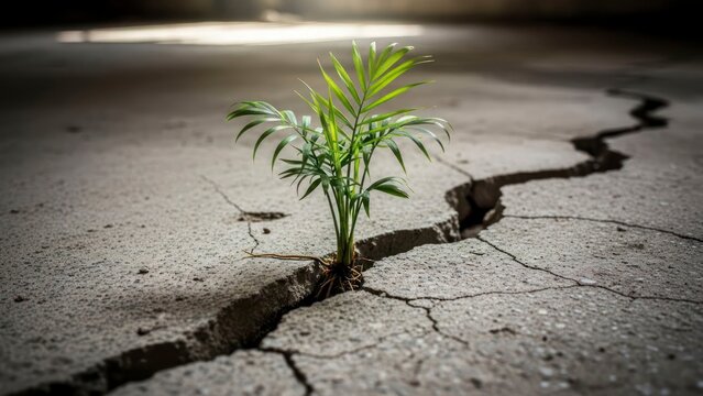 Plant in crack