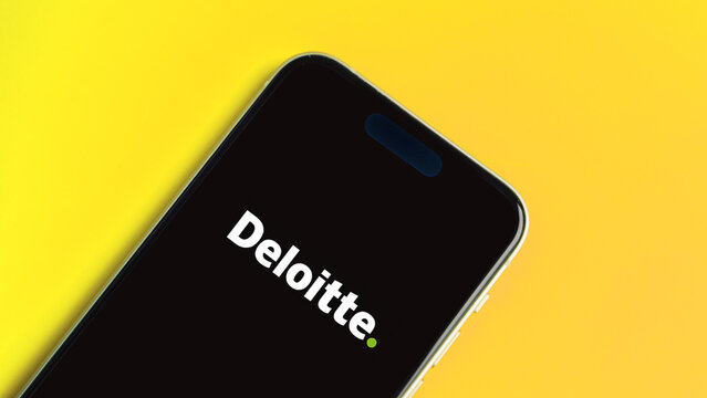 Deloitte logo displayed on a smartphone screen &ndash; Delhi, India &ndash; June 04, 2025