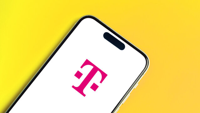 Deutsche Telekom logo displayed on a smartphone screen &ndash; Delhi, India &ndash; June 04, 2025