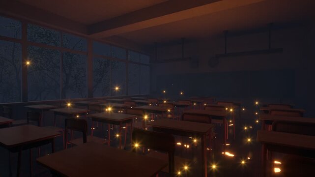 A pentagram sign appeared in a classroom to school.