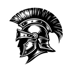 Logo legionario romano. Icono con guerrero romano con casco con penacho © teracreonte