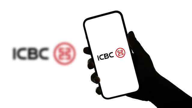 Industrial and Commercial Bank of China ICBC logo displayed on a smartphone screen &ndash; Delhi, India &ndash; June 04, 2025