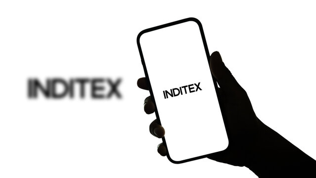 Inditex logo displayed on a smartphone screen &ndash; Delhi, India &ndash; June 04, 2025