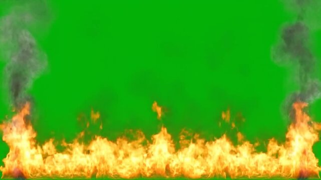 Huge fires with light smoke at screen borders preview video PRO_veo30generatepreview