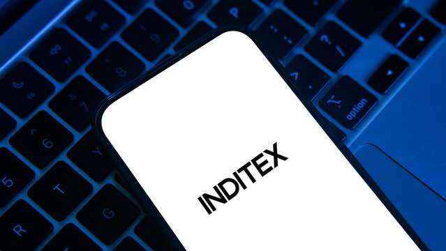 Inditex logo displayed on a smartphone screen &ndash; Delhi, India &ndash; June 04, 2025