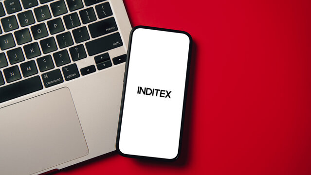 Inditex logo displayed on a smartphone screen &ndash; Delhi, India &ndash; June 04, 2025