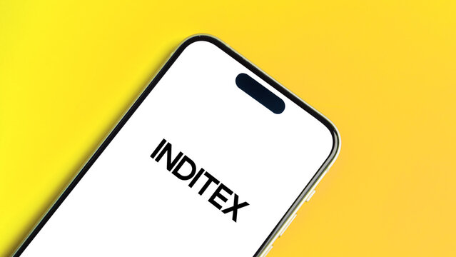 Inditex logo displayed on a smartphone screen &ndash; Delhi, India &ndash; June 04, 2025