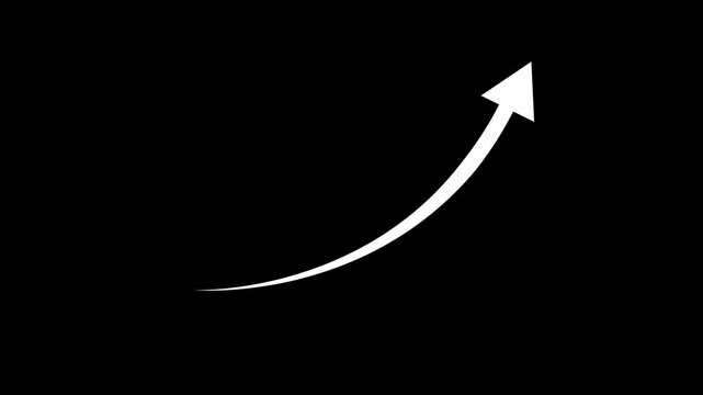 Growth Arrows Moving Upward on Black Background Stock Motion Graphics