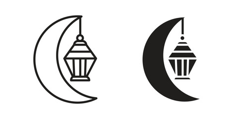 Obraz premium Ramadan Month icon Symbol for App and Web UI Design Vectors