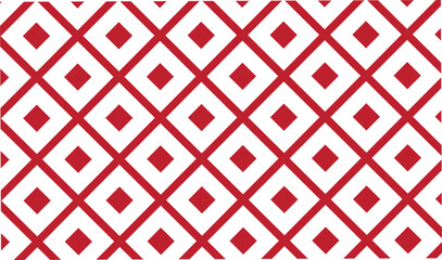Red diamond pattern on checkerboard background, geometric rhombus grid design, repeating motif for vibrant backgrounds, decorative tiling and modern applications