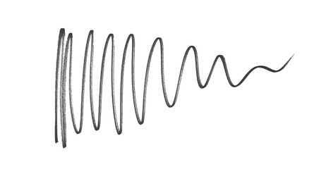 Black Hand Drawn Wavy Scribble Line Isolated on White Background Abstract Pencil Stroke Sketch Art