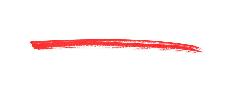 red hand-drawn marker pen stroke line on a transparent background