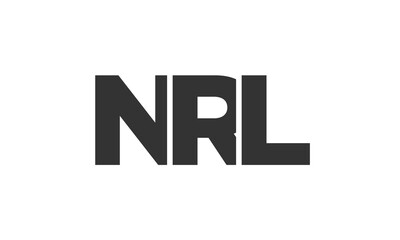 NRL logo design template with strong and modern bold text. Initial based vector logotype featuring simple and minimal typography. Trendy company identity.