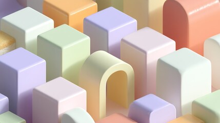 Obraz premium modern 3D render with soft pastel colors and soft shadows, clean aesthetic suitable for editorial use, minimalist visual style with no text or logo