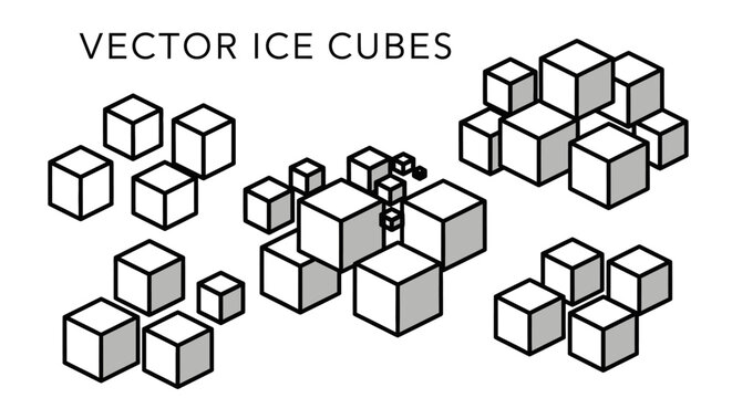 Vector illustration of ice cubes.