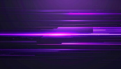 Obraz premium Digital Abstract Tech Background with Layered Purple Neon Light Bars and Horizontal Motion Streaks for Cyberpunk and High-Tech Concepts