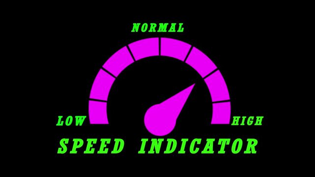 Speed Logo Symbol .Speed Meter Gauge Icon with Low, Normal, High Indicator. Vector Illustration.