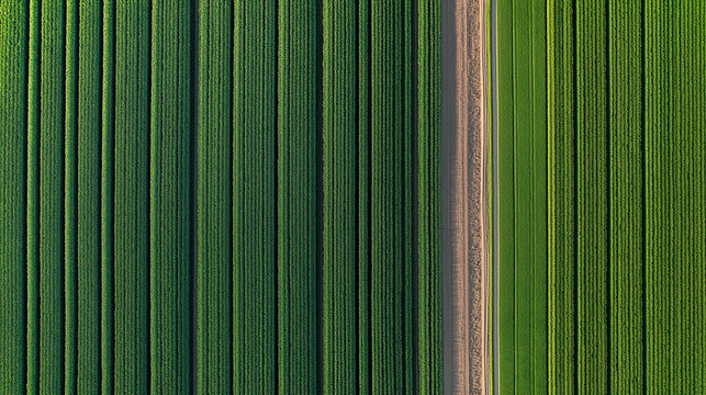 Colorful agricultural fields from above, drone view farmland, crop patterns and textures