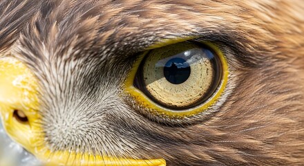 Close-up of a birds eye with sharp vision.