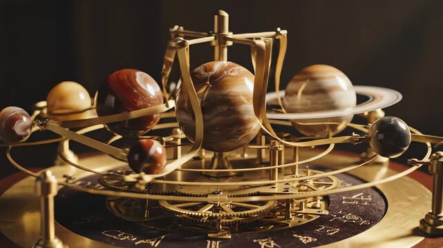 Intricate Mechanical Orrery Model of the Solar System