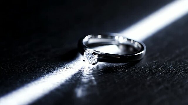 Marquise Diamond Engagement Ring on Light Beam