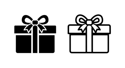 Obraz premium Square gift box icons with ribbon bow for commerce and holiday promotions