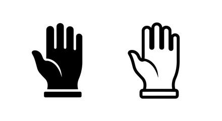 Fototapeta premium Open human hand palm icons in flat and outline style