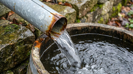 Sustainable rainwater harvesting system garden enhancing eco-friendly living practices