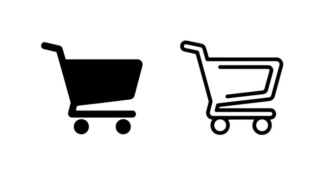 Shopping cart icons for e-commerce and retail website design