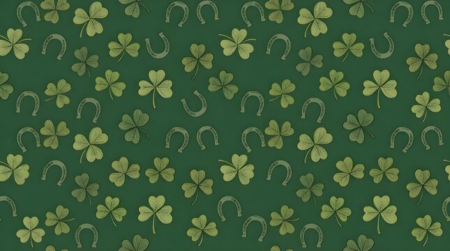St. Patrick's Day pattern clover, St. Patrick's Day. Sketch set clover. Hand drawn illustration.