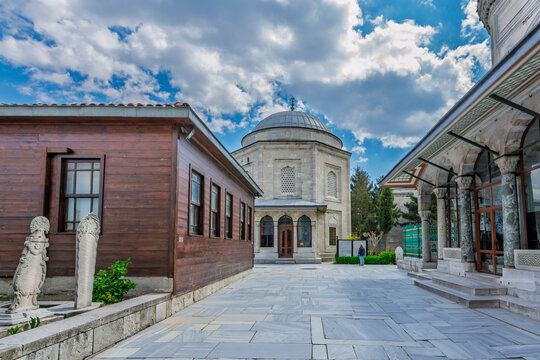 The Kanuni Sultan Suleyman Tomb view in the garden of Suleymaniye Mosque in the Istanbul